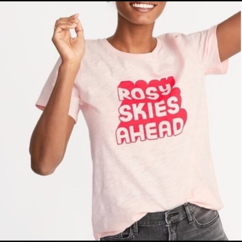 NEW Old Navy Graphic T-shirt ‘Rosy Skies Ahead’ Pink sz 4X plus